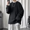 Herr t shirts lös stil män t-shirts lång ärm avslappnad höst koreansk kläder mode hip hop unisex tee manliga toppar
