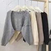 Women's Sweaters Women's Cardigan Bishop Sleeve Autumn Versatile Sweater Ultra Short Fashionable TopL231213