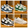 Fuera de la oficina Zapatilla de deporte Diseñador Entrenadores Hombres Mujeres Zapatos Cuero Abloh Blanco Verde Rojo Azul Letra Superposiciones Plataforma Moda Zapatillas bajas Tamaño