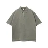 2024SS Summer Heavy Cotton Wash Water Short-Sleeve T-Shirt Polo Shirt