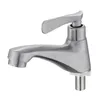 Grifos de lavabo de baño Grifo Cuenca 304 Contador de acero inoxidable Plata Sola manija fría