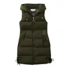 Gilet da donna Gilet senza maniche Giacca imbottita con cappuccio di media lunghezza per l'inverno leggero da donna