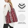 Boodschappentassen Schattige rode Kabyle-tapijtpatroon draagtas Draagbare geometrie Geometrische boodschappen Schoudertas Shopper