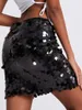 Jupes Wsevypo 2023 Mode Shiy Paillettes Moulante Mini Femmes Sexy Taille Haute Enveloppé Jupe Courte Danse Du Ventre Clubwear