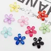 Nail Art Decorations 20PCS Kawaii Pink White Resin Small Flower With Rhinestone Cute Full Sky Star Five Petal Flowers Decoration Charm Gems