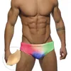 Herrbadkläder mode mens europe Amerika sexig låg midja strandbräda surfing stammar sommar man pad push bikini gradiente simma trosor