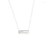 Pendanthalsband Ventfille Silver Color Love Pin Necklace For Women Girl Micro-inlyid Zircon Choker Lys Luxury Smyckes Dropship