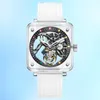 Wristwatches SEAKOSS Square Transparent Tourbillon Watch Men Double Skeleton Hollow Flying Clock Luxury Male Waterproof Mechanical