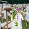 Flores decorativas artificial cadeira de casamento ornamento volta flor decoração ao ar livre decoração do corredor
