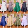 Vêtements ethniques Eid Vêtements Casual Robe en coton à manches longues Abaya Dubaï Turquie Islam Kaftan Femmes arabes Europe Mode musulmane