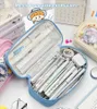 أكياس مدرسية Itabag قلم رصاص الشبكة شبكة الشبكة حقيبة عرض دبوس kawaii لمكتب كلية في سن المراهقة مع نافذة واضحة