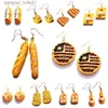 Dangle Chandelier Earring For Women Resin Drop Custom Made Cute Girls Eardrop Funny Bread Baguette Pie Cookies Gift HandmadeL231219