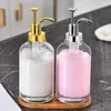 Liquid Soap Dispenser Leak Proof Syrup Pump Glass Coffee Bottle Set With Labels For Home Restaurant 17oz Bar Accessories Easy