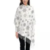 Sciarpe Sciarpa da donna con nappa Natale fiocco di neve vettoriale Grande inverno caldo scialle avvolgente Art Seamless Gifts Pashmina