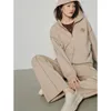 여자 2 조각 바지 Toyouth Women Set 2024 Spring Long Sleeve Sweatshirts and Sweatpants Athflow 스타일 캐주얼 Comfort Khaki Sport Suit