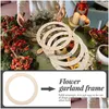 Couronnes de fleurs décoratives Fleurs décoratives Cercle en bois Couronne Cadres Anneaux Floral DIY Dream Catcher Faire des fournitures pour le mariage C Dhwhd