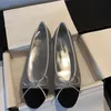 Ballettschuhe Luxus Designer -Kleiderschuhe Flats Frauen gesteppt Bowknot echte Lederschlupf auf Ballerina Runde Zehen Damen Zimmer Flachschuhe Neue Top -Qualität