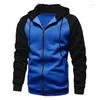 Men's Hoodies Color Blocking Raglan Sleeve Sweater Color-Block Sleeves Sweatshirt