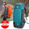 Sacos ao ar livre 65L Camping Mochila Saco Ao Ar Livre À Prova D 'Água Sacos De Nylon Com Capa De Chuva Caminhadas Trekking Bagagem Homens Mulheres Escalada Saco De Viagem 231218