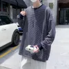 Men's T Shirts Long Sleeve Striped T-shirt Men Harajuku High Street Versatile Retro Tops Casual Loose Korean Style Outerwear Clothing