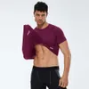 T-shirt Lu Lulemen Lu Lulemen Summer Leisure Running Outfit Abbigliamento da yoga Fitness veloce a secco traspirato a manica corta elasticità corta elasticità sive t-shirt Fashion 97