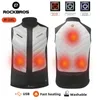 Men's Vests ROCKBROS Heated Vest 5 Places USB Heated Jacket Thermal Clothing Hunting USB Infrared Heating Vest Washable Men Winter Warm 231218