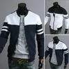 Męskie kurtki elegancka kurtka jesienna długie rękawy Patchwork zamek błyskawiczny Warme Men Streetwear Spring do domu