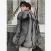 남자 모피 가짜 밍크 코트 모피 짧은 재킷 겨울 패션 231218