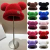 Wide Brim Hats Bucket Autumn Lovely Couple Camping Fashion Street Hood Bear Ear Cap Winter Hat Plush Pot 231218