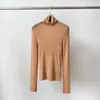 Women's Sweaters Seamless Knit Bottoming Sweater Turtleneck Thin Long Sleeve Slim Simple Female Pullover 2024 Spring