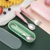 Geschirr-Sets aus Edelstahl, Baby-Utensilien-Set, für Kinder, Kleinkinder, Kleinkinder, zum Essen lernen, Training, Fütterung, Löffel, Gabel