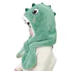 Wide Brim Hats Bucket Doit Cartoon Dinosaur Children Winter Beanies Set Kids Child Knitted Fur Hat Scarf Onepiece Boys Girls Earflap Caps 231218