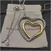 Hanger Kettingen Dy Diamond Heart Hanger Designer Ketting Voor Vrouwen En Mannen In Europa Amerika Paren Retro Madison Chain Gold Part Dhmeh