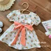 Mädchenkleider Mädchen Blumenkleid 0-6 Jahre alt Sommer Kinder tragen Mädchen Baby Lace Up Prinzessin Kleid Kleinkind Neugeborenes Kleid