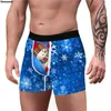 Underpants Men's Ugly Christmas Boxers Briefs 3D Snowflakes Snowman Printed Novelty Boxer Shorts Humoros Underwear Xmas Panties