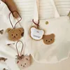 Saco peças acessórios bonito dos desenhos animados urso nome pingente chaveiros kawaii decoração jardim de infância crianças tag chaveiros carro trinket 231219