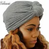 Roupas étnicas BOHOWAII Muçulmano Moda Headwear Padrão Africano Headwrap Turbante Chapéus Femininos para Mulheres Jersey Hijab Caps Beanie Cap