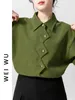 Damesblouses XEJ Groene Tuniekblouse Dames 2023 Luxe Designer Mode Elegante Herfst Lente Kleding Dames Korea