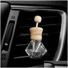 Essentialoljor diffusorer bil per flaskor tomt med clip trä stick luftkonditionering vent klämmor mobil färskare glas flaskbilar dr dhziy