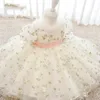 女の子のドレス幼児弓1歳の誕生日ベビードレスコスチュー