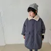 Manteau en duvet d'hiver pour enfants, veste longue unie avec fermeture éclair, doublure polaire, coupe-vent pour bébés et filles et garçons, tenue pour enfants de 1 à 12 ans