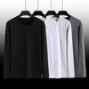 Camisas masculinas 2023 Quarto Festival Use T-shirt Longo Sólido Mais Gordo e Engrossado Grande Camisa de Underlay Modal para Meninos Jovens