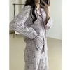 Abbigliamento da donna da donna Donne viola in cotone floreale stampato a petrolio per pigiami maniche lunghe pijama bottl loungewear 2 pezzi set di abiti da casa