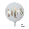 Party Decoration Big 36 -tums Round Mrs White tryckt Latex Balloon Bride Wedding Valentine's Day Birthday Air Globos Supplie