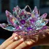 Crafts Crystal Glass Lotus Flower Naturalne kamienie i minerały feng shui kula kryształy kwiaty do ślubnych rekwizytów pamiątki pamiątki