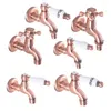 Bathroom Sink Faucets Wall Mounted Faucet Antique Red Copper Single Cold Tap Washing Machine Mop Pool Outdoor Garden Water