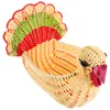 Set di stoviglie Cesto di frutta in rattan a forma di tacchino Cestini di pane intrecciati in vimini Vassoio per esposizione Ciotola per tessitura