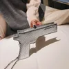 Worki wieczorowe Yoreai 3D w kształcie pistoletu w łańcuchu luksusowe skórzane torba crossbody lady wysokiej jakości małe torebki dla dziewcząt 231219