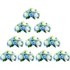 Fleurs décoratives 10pc bébé bleu route fleur table principale simulation soie artificielle paniers suspendus pour l'extérieur