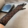 2021 NEW Black Tulle Gloves For Women Designer Ladies Letters Print Embroidered Lace Driving Mittens Ins Fashion Thin Party 2 Size277k